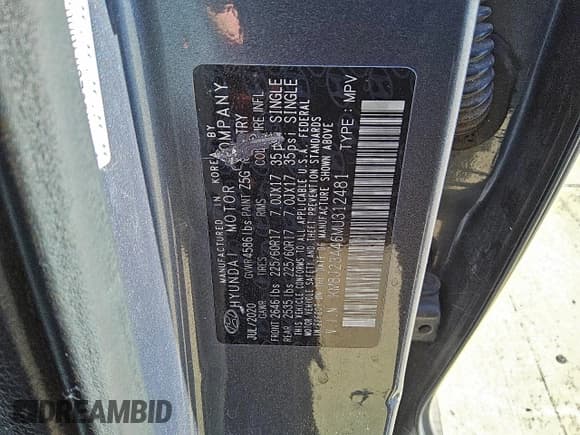 ✅ 2021 Hyundai Tucson SE • VIN: KM8J23A46MU312481 • Лот: 91110385. Опубликован ранее на Copart с пробегом 145 919 миль. Бесплатный доступ к архиву аукционных продаж из США и подробный отчёт об истории автомобиля на DreamBid. Изображение 13.