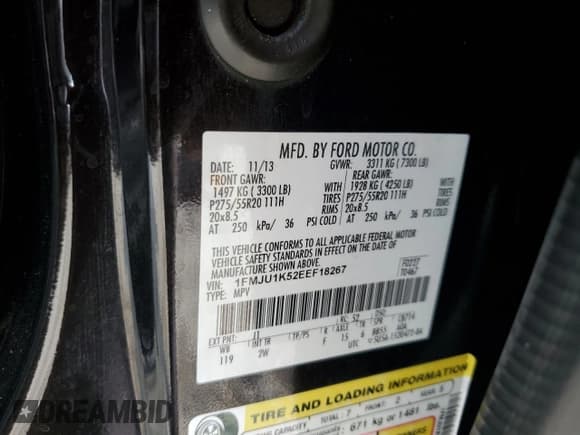 ✅ 2014 Ford Expedition Limited • VIN: 1FMJU1K52EEF18267 • Лот: 80102345. Опубликован ранее на Copart с пробегом 158 395 миль. Бесплатный доступ к архиву аукционных продаж из США и подробный отчёт об истории автомобиля на DreamBid. Изображение 13.