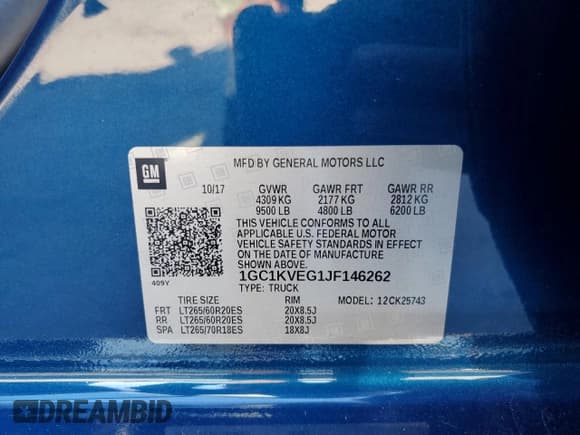 ✅ 2018 Chevrolet Silverado 2500HD LT • VIN: 1GC1KVEG1JF146262 • Лот: 92333615. Опубликован ранее на Copart с пробегом 114 738 миль. Бесплатный доступ к архиву аукционных продаж из США и подробный отчёт об истории автомобиля на DreamBid. Изображение 12.