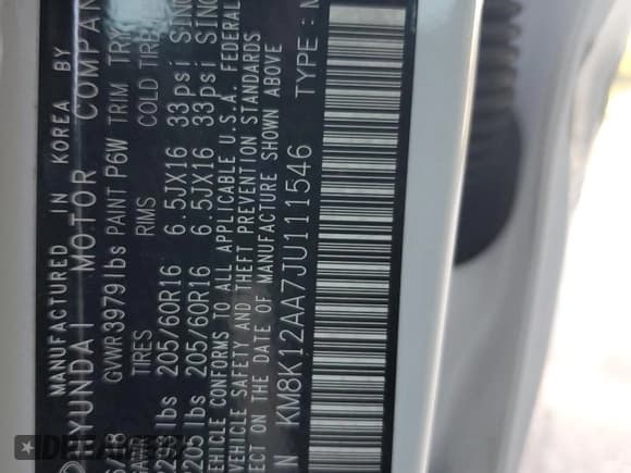 ✅ 2018 Hyundai Kona SE • VIN: KM8K12AA7JU111546 • Лот: 86340185. Опубликован ранее на Copart с пробегом 62 716 миль. Бесплатный доступ к архиву аукционных продаж из США и подробный отчёт об истории автомобиля на DreamBid. Изображение 14.