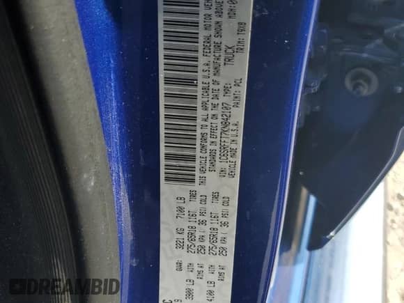 2019 Ram 1500 Big Horn с VIN 1C6SRFFT7KN842107, выставлен на аукционе Copart как лот 80123305 с пробегом 59 705 миль миль и Списание • Salvage title. История ставок и продаж доступна на DreamBid. Изображение 12.