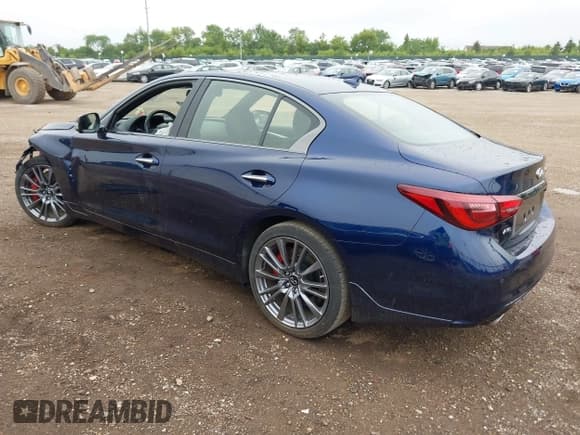 ✅ 2023 Infiniti Q50 Red Sport 400 • VIN: JN1FV7DR1PM590180 • Lot: 42591212. Listed on IAAI with 23,188 mi. Free auction sales archive from the USA and detailed vehicle history report at DreamBid. Image 3.