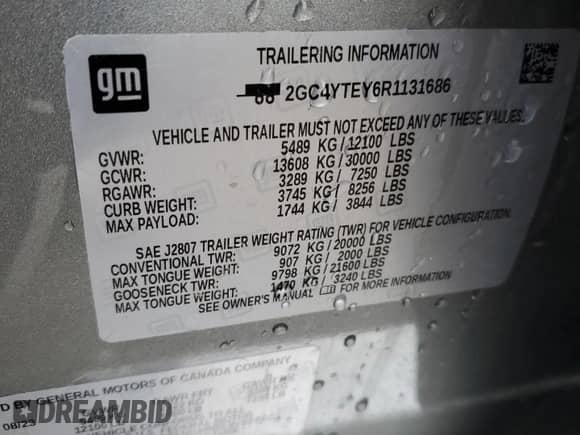 2024 Chevrolet Silverado 3500HD LT with VIN 2GC4YTEY6R1131686, listed as a Copart auction lot 81824665 with 34,595 mi miles and Salvage title. Bid and sale history available at DreamBid. Image 12.