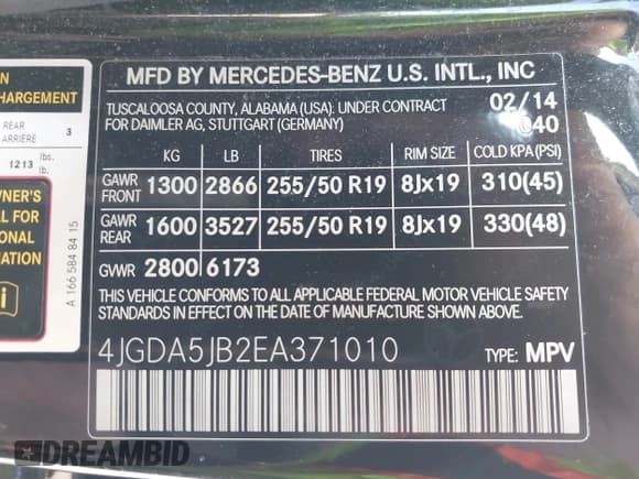 ✅ 2014 Mercedes-Benz M 350 • VIN: 4JGDA5JB2EA371010 • Лот: 43056931. Опубликован ранее на IAAI с пробегом 259 404 миль. Бесплатный доступ к архиву аукционных продаж из США и подробный отчёт об истории автомобиля на DreamBid. Изображение 9.