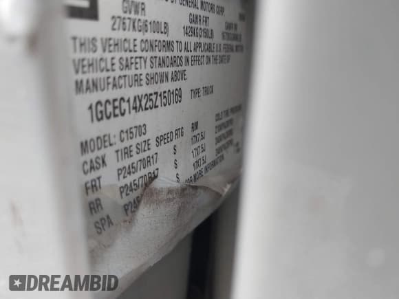 ✅ 2005 Chevrolet Silverado 1500 Work Truck • VIN: 1GCEC14X25Z150169 • Лот: 43338704. Опубликован ранее на IAAI с пробегом Не указан. Бесплатный доступ к архиву аукционных продаж из США и подробный отчёт об истории автомобиля на DreamBid. Изображение 9.