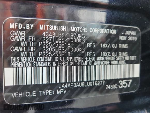 ✅ 2020 Mitsubishi Outlander ES • VIN: JA4AP3AU8LU016277 • Lot: 70346395. Listed on Copart with 97,231 mi. Free auction sales archive from the USA and detailed vehicle history report at DreamBid. Image 14.