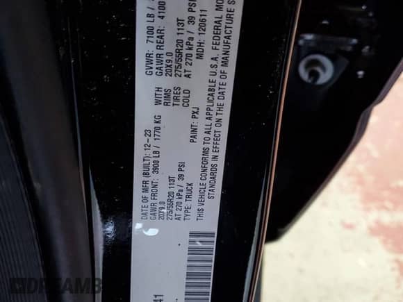 2024 Ram 1500 Big Horn with VIN 1C6SRFMT3RN193841, listed as a Copart auction lot 62281165 with 14,297 mi miles and Salvage title. Bid and sale history available at DreamBid. Image 12.