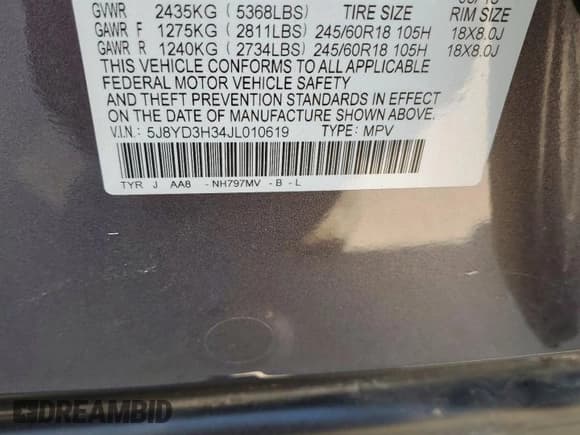 ✅ 2018 Acura MDX • VIN: 5J8YD3H34JL010619 • Лот: 81539625. Опубликован ранее на Copart с пробегом 101 819 миль. Бесплатный доступ к архиву аукционных продаж из США и подробный отчёт об истории автомобиля на DreamBid. Изображение 12.