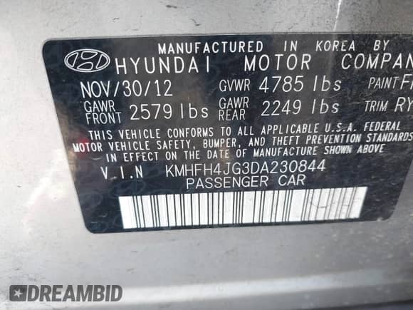 ✅ 2013 Hyundai Azera • VIN: KMHFH4JG3DA230844 • Lot: 41817997. Wystawiony na IAAI z przebiegiem 129 163 mil mil. Skorzystaj z bezpłatnego archiwum sprzedaży aukcyjnych z USA i zobacz szczegółowy raport historii pojazdu na DreamBid. Zdjęcie 9.