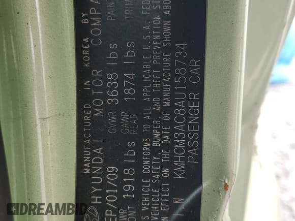 ✅ 2010 Hyundai Accent GS • VIN: KMHCM3AC8AU158734 • Лот: 88882225. Опубликован ранее на Copart с пробегом 151 016 миль. Бесплатный доступ к архиву аукционных продаж из США и подробный отчёт об истории автомобиля на DreamBid. Изображение 12.