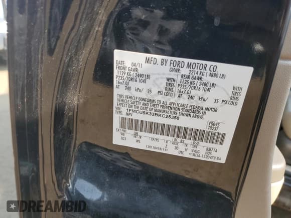 ✅ 2011 Ford Escape Hybrid • VIN: 1FMCU5K33BKC25358 • Лот: 70776424. Опубликован ранее на Copart с пробегом 167 562 миль. Бесплатный доступ к архиву аукционных продаж из США и подробный отчёт об истории автомобиля на DreamBid. Изображение 16.