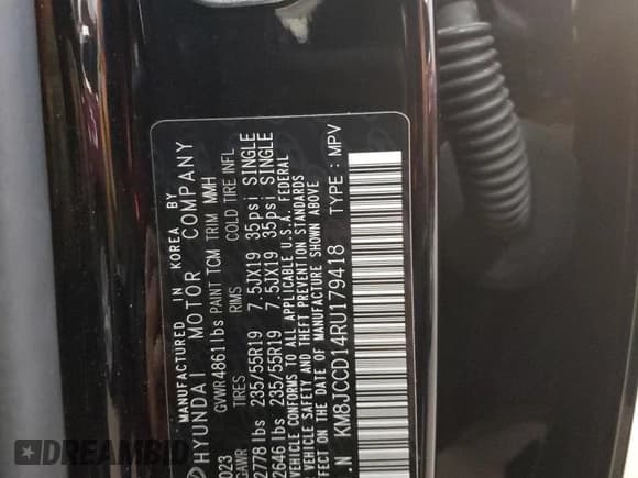 ✅ 2024 Hyundai Tucson SEL Convenience • VIN: KM8JCCD14RU179418 • Lot: 74576124. Wystawiony na Copart z przebiegiem 1 932 mil. Bezpłatny archiwum sprzedaży aukcyjnych z USA i szczegółowy raport historii pojazdu na DreamBid. Zdjęcie 13.