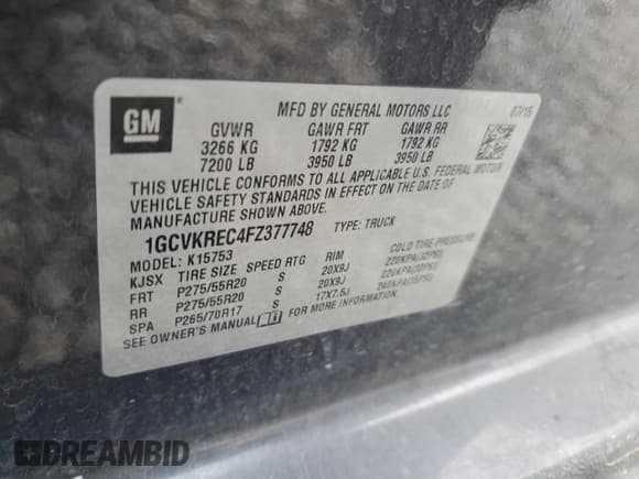 ✅ 2015 Chevrolet Silverado 1500 LT • VIN: 1GCVKREC4FZ377748 • Lot: 86457235. Wystawiony na Copart z przebiegiem 171 671 mil. Bezpłatny archiwum sprzedaży aukcyjnych z USA i szczegółowy raport historii pojazdu na DreamBid. Zdjęcie 13.