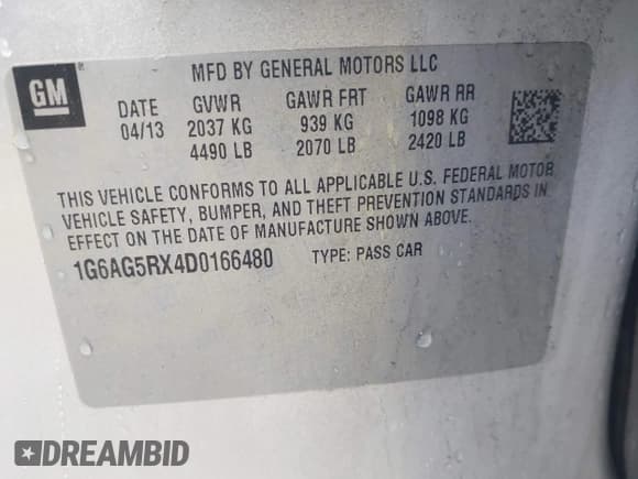 ✅ 2013 Cadillac ATS • VIN: 1G6AG5RX4D0166480 • Лот: 42007199. Опубликован ранее на IAAI с пробегом 113 216 миль. Бесплатный доступ к архиву аукционных продаж из США и подробный отчёт об истории автомобиля на DreamBid. Изображение 9.