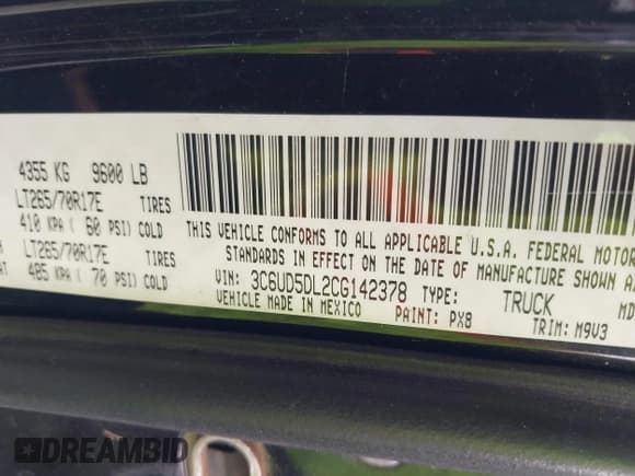 ✅ 2012 Ram 2500 Big Horn • VIN: 3C6UD5DL2CG142378 • Лот: 42242505. Опубликован ранее на IAAI с пробегом Не указан. Бесплатный доступ к архиву аукционных продаж из США и подробный отчёт об истории автомобиля на DreamBid. Изображение 9.