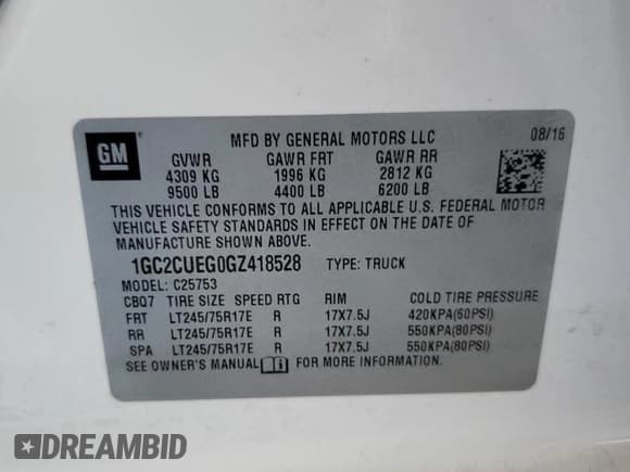✅ 2016 Chevrolet Silverado 2500HD Work Truck • VIN: 1GC2CUEG0GZ418528 • Lot: 50351225. Wystawiony na Copart z przebiegiem 154 624 mil. Bezpłatny archiwum sprzedaży aukcyjnych z USA i szczegółowy raport historii pojazdu na DreamBid. Zdjęcie 12.