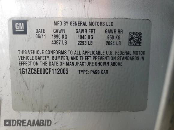 ✅ 2012 Chevrolet Malibu 1LT • VIN: 1G1ZC5E00CF112005 • Lot: 53210944. Wystawiony na Copart z przebiegiem 174 021 mil. Bezpłatny archiwum sprzedaży aukcyjnych z USA i szczegółowy raport historii pojazdu na DreamBid. Zdjęcie 12.