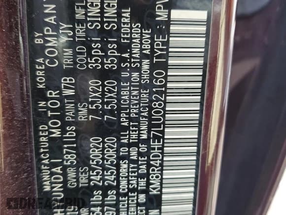 ✅ 2020 Hyundai Palisade SEL • VIN: KM8R4DHE7LU082160 • Лот: 86830854. Опубликован ранее на Copart с пробегом 82 658 миль. Бесплатный доступ к архиву аукционных продаж из США и подробный отчёт об истории автомобиля на DreamBid. Изображение 12.