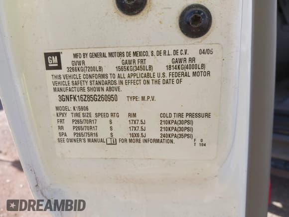 ✅ 2005 Chevrolet Suburban Z71 • VIN: 3GNFK16Z85G260950 • Лот: 42250514. Опубликован ранее на IAAI с пробегом 200 234 миль. Бесплатный доступ к архиву аукционных продаж из США и подробный отчёт об истории автомобиля на DreamBid. Изображение 9.