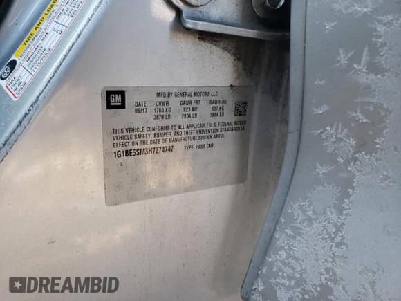 ✅ 2017 Chevrolet Cruze LT • VIN: 1G1BE5SM3H7274747 • Lot: 68454792. Wystawiony na Copart z przebiegiem 88 934 mil mil. Skorzystaj z bezpłatnego archiwum sprzedaży aukcyjnych z USA i zobacz szczegółowy raport historii pojazdu na DreamBid. Zdjęcie 15.
