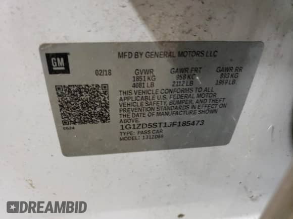 2018 Chevrolet Malibu LT with VIN 1G1ZD5ST1JF185473, listed as a Copart auction lot 89443885 with 153,294 mi miles and Clean title. Bid and sale history available at DreamBid. Image 12.