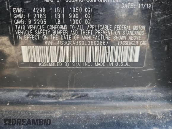 2020 Subaru Impreza с VIN 4S3GKAB60L3602867, выставлен на аукционе Copart как лот 70762335 с пробегом 77 909 миль миль и Списание • Salvage title. История ставок и продаж доступна на DreamBid. Изображение 12.