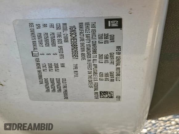 ✅ 2011 Chevrolet Suburban LS • VIN: 1GNSCHE09BR265951 • Lot: 93891265. Listed on Copart with 209,312 mi. Free auction sales archive from the USA and detailed vehicle history report at DreamBid. Image 13.