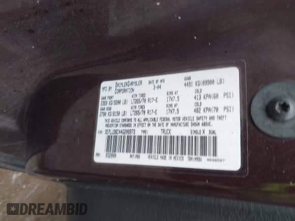 2004 Dodge 3500 ST z VIN 3D7LU38C44G208973, wystawiony jako IAAI lot #41966078 z przebiegiem 268 093 mil mil oraz . Historia ofert i sprzedaży dostępna na DreamBid. Obrazek 9.