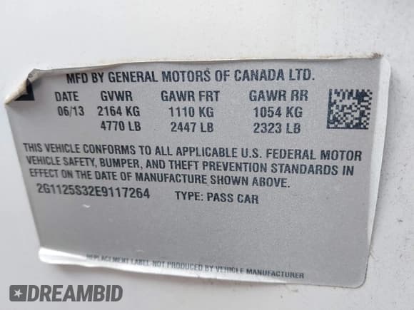 ✅ 2014 Chevrolet Impala LT • VIN: 2G1125S32E9117264 • Лот: 43403324. Опубликован ранее на IAAI с пробегом 194 833 миль. Бесплатный доступ к архиву аукционных продаж из США и подробный отчёт об истории автомобиля на DreamBid. Изображение 9.