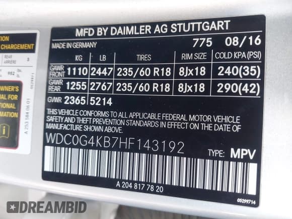 ✅ 2017 Mercedes-Benz GLC 300 • VIN: WDC0G4KB7HF143192 • Lot: 43598977. Wystawiony na IAAI z przebiegiem 117 666 mil. Bezpłatny archiwum sprzedaży aukcyjnych z USA i szczegółowy raport historii pojazdu na DreamBid. Zdjęcie 9.