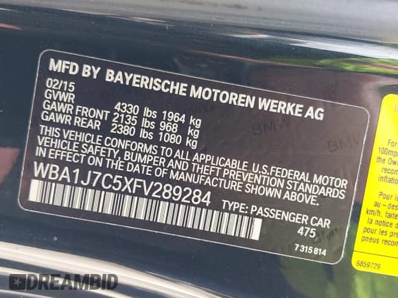 ✅ 2015 BMW 2 Series M235i • VIN: WBA1J7C5XFV289284 • Лот: 42626668. Опубликован ранее на IAAI с пробегом 179 944 миль. Бесплатный доступ к архиву аукционных продаж из США и подробный отчёт об истории автомобиля на DreamBid. Изображение 9.