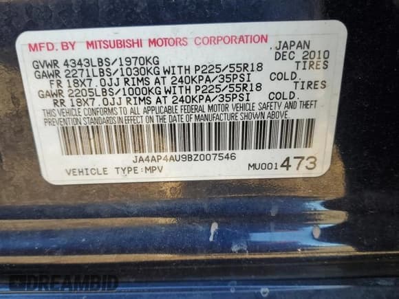 ✅ 2011 Mitsubishi Outlander SE • VIN: JA4AP4AU9BZ007546 • Lot: 92242215. Listed on Copart with 154,594 mi. Free auction sales archive from the USA and detailed vehicle history report at DreamBid. Image 13.