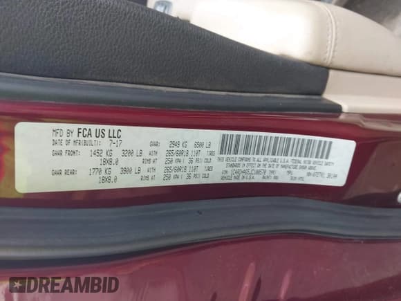 ✅ 2018 Dodge Durango SXT • VIN: 1C4RDHAG5JC100570 • Lot: 42209415. Listed on IAAI with 169,478 mi. Free auction sales archive from the USA and detailed vehicle history report at DreamBid. Image 9.