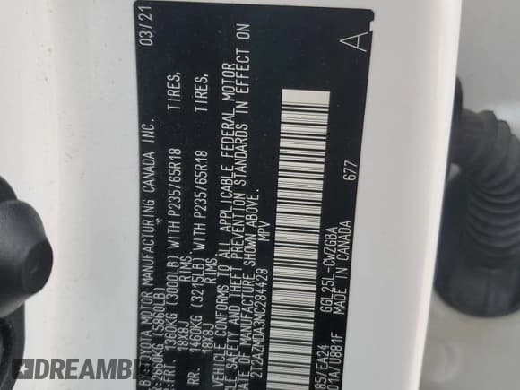 ✅ 2021 Lexus RX 350 • VIN: 2T2AZMDA3MC284428 • Lot: 60236825. Listed on Copart with 75,081 mi. Free auction sales archive from the USA and detailed vehicle history report at DreamBid. Image 12.