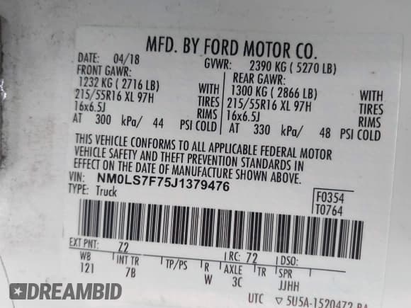 ✅ 2018 Ford Transit Connect XLT • VIN: NM0LS7F75J1379476 • Lot: 40666415. Listed on IAAI with 41,713 mi. Free auction sales archive from the USA and detailed vehicle history report at DreamBid. Image 9.