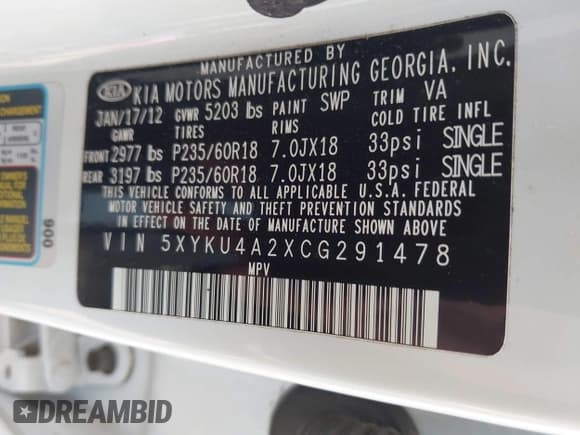 ✅ 2012 Kia Sorento EX • VIN: 5XYKU4A2XCG291478 • Lot: 42899577. Wystawiony na IAAI z przebiegiem 141 922 mil. Bezpłatny archiwum sprzedaży aukcyjnych z USA i szczegółowy raport historii pojazdu na DreamBid. Zdjęcie 9.