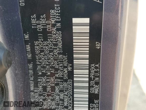 ✅ 2007 Toyota Sienna CE • VIN: 5TDZK23C57S009593 • Lot: 60059625. Wystawiony na Copart z przebiegiem 194 555 mil. Bezpłatny archiwum sprzedaży aukcyjnych z USA i szczegółowy raport historii pojazdu na DreamBid. Zdjęcie 13.