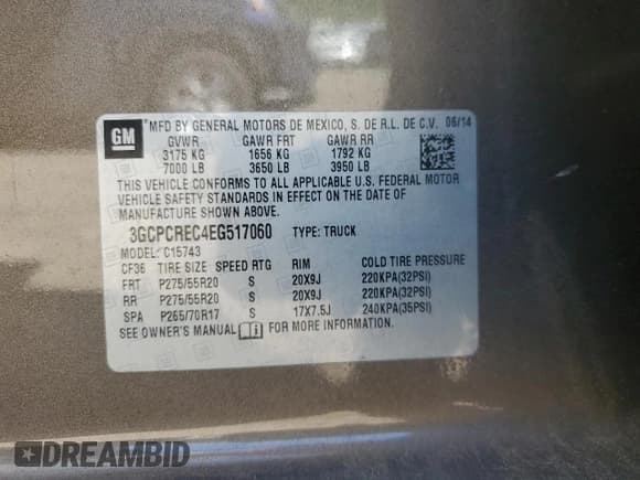 ✅ 2014 Chevrolet Silverado 1500 LT • VIN: 3GCPCREC4EG517060 • Лот: 68624525. Опубликован ранее на Copart с пробегом 162 245 миль. Бесплатный доступ к архиву аукционных продаж из США и подробный отчёт об истории автомобиля на DreamBid. Изображение 12.