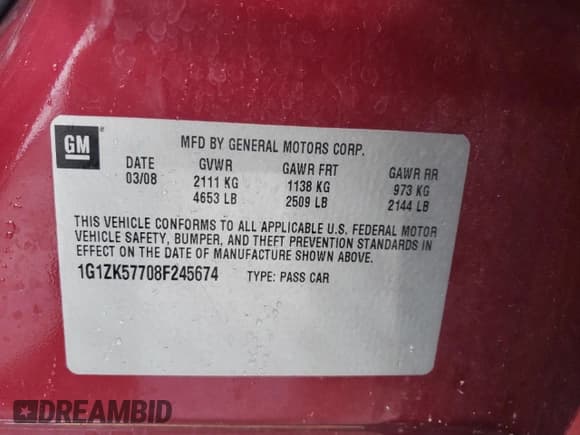 ✅ 2008 Chevrolet Malibu LTZ • VIN: 1G1ZK57708F245674 • Lot: 70932334. Wystawiony na Copart z przebiegiem Nie podano. Bezpłatny archiwum sprzedaży aukcyjnych z USA i szczegółowy raport historii pojazdu na DreamBid. Zdjęcie 15.