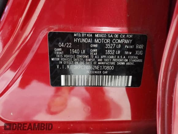 ✅ 2022 Hyundai Accent SE • VIN: 3KPC24A62NE170800 • Lot: 81119474. Listed on Copart with 92,949 mi. Free auction sales archive from the USA and detailed vehicle history report at DreamBid. Image 12.