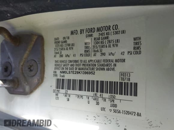 ✅ 2019 Ford Transit Connect XL • VIN: NM0LS7E29K1396952 • Лот: 43892027. Опубликован ранее на IAAI с пробегом 206 239 миль. Бесплатный доступ к архиву аукционных продаж из США и подробный отчёт об истории автомобиля на DreamBid. Изображение 9.