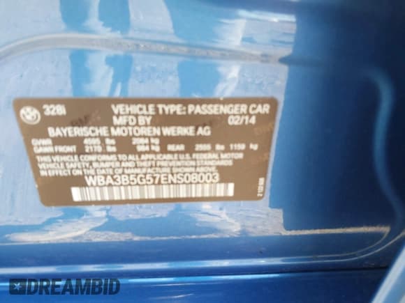 ✅ 2014 BMW 3 Series 328i xDrive • VIN: WBA3B5G57ENS08003 • Лот: 43536004. Опубликован ранее на IAAI с пробегом 101 511 миль. Бесплатный доступ к архиву аукционных продаж из США и подробный отчёт об истории автомобиля на DreamBid. Изображение 9.