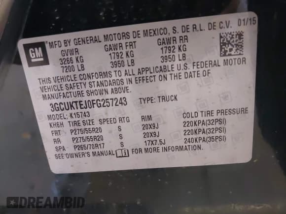 ✅ 2015 Chevrolet Silverado 1500 High Country • VIN: 3GCUKTEJ0FG257243 • Лот: 42064954. Опубликован ранее на IAAI с пробегом 130 320 миль. Бесплатный доступ к архиву аукционных продаж из США и подробный отчёт об истории автомобиля на DreamBid. Изображение 9.