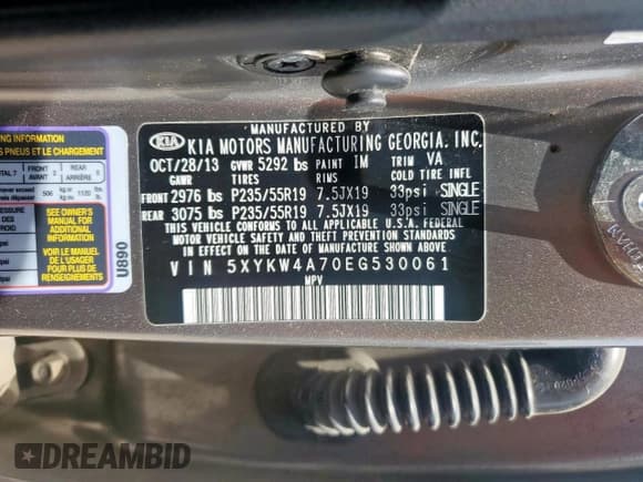 ✅ 2014 Kia Sorento SX Limited • VIN: 5XYKW4A70EG530061 • Лот: 64088125. Опубликован ранее на Copart с пробегом 193 075 миль. Бесплатный доступ к архиву аукционных продаж из США и подробный отчёт об истории автомобиля на DreamBid. Изображение 13.