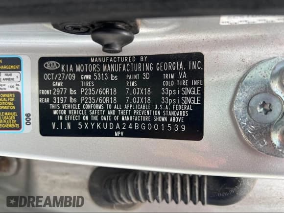 ✅ 2011 Kia Sorento EX • VIN: 5XYKUDA24BG001539 • Лот: 43660773. Опубликован ранее на IAAI с пробегом 201 161 миль. Бесплатный доступ к архиву аукционных продаж из США и подробный отчёт об истории автомобиля на DreamBid. Изображение 9.