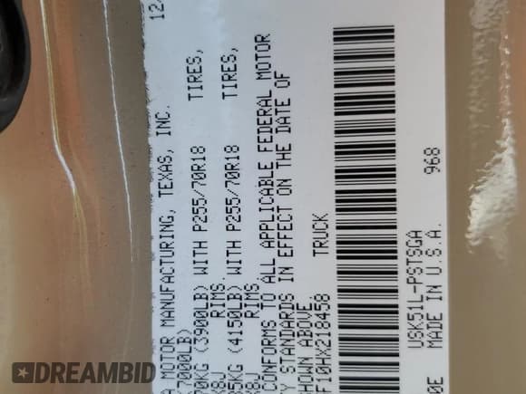 ✅ 2017 Toyota Tundra SR5 • VIN: 5TFEW5F10HX218458 • Lot: 70332495. Listed on Copart with 142,765 mi. Free auction sales archive from the USA and detailed vehicle history report at DreamBid. Image 12.