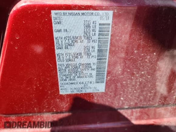 ✅ 2018 Nissan Pathfinder SL • VIN: 5N1DR2MM6JC661785 • Лот: 71868725. Опубликован ранее на Copart с пробегом 136 249 миль. Бесплатный доступ к архиву аукционных продаж из США и подробный отчёт об истории автомобиля на DreamBid. Изображение 12.