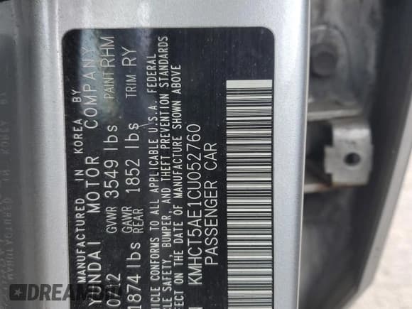 ✅ 2012 Hyundai Accent GS • VIN: KMHCT5AE1CU052760 • Лот: 43874405. Опубликован ранее на Copart с пробегом 178 869 миль. Бесплатный доступ к архиву аукционных продаж из США и подробный отчёт об истории автомобиля на DreamBid. Изображение 12.