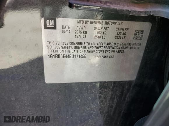 ✅ 2014 Chevrolet Volt • VIN: 1G1RB6E44EU171486 • Lot: 73328124. Wystawiony na Copart z przebiegiem 186 680 mil. Bezpłatny archiwum sprzedaży aukcyjnych z USA i szczegółowy raport historii pojazdu na DreamBid. Zdjęcie 12.