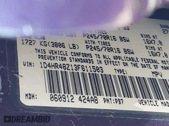 ✅ 2003 Dodge Durango SLT • VIN: 1D4HR48Z13F611503 • Лот: 43446138. Опубликован ранее на IAAI с пробегом Не указан. Бесплатный доступ к архиву аукционных продаж из США и подробный отчёт об истории автомобиля на DreamBid. Изображение 9.